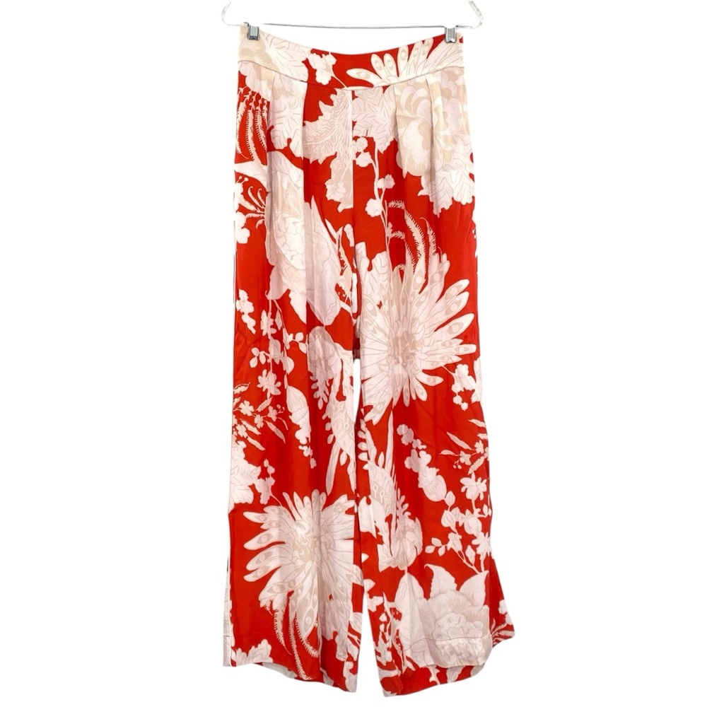 Figue Charlotte Floral Print Pleated Wide Leg Pants